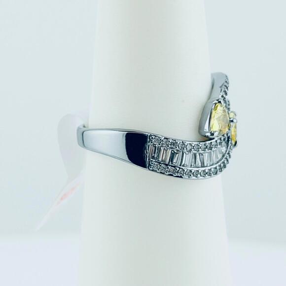 Bomb Party Ring Sz 10  "A Kiss Through Haze" Yellow Topaz on Hematite RG12995 - Picture 7 of 7